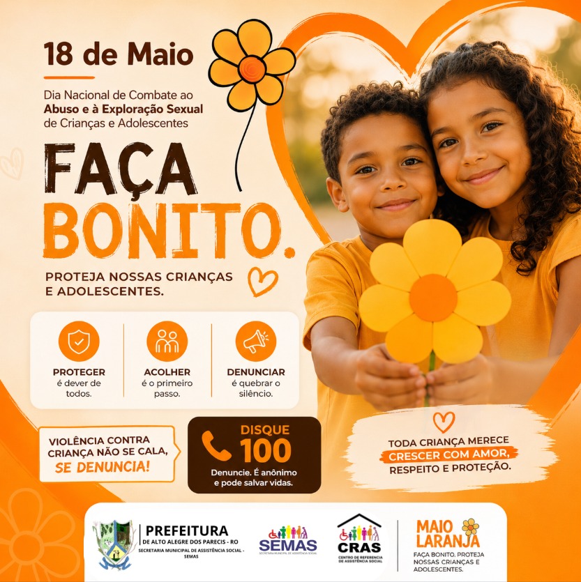 Imagem 1 - Maio Laranja,  Combatendo a exploração e abuso sexual infantil no Brasil.