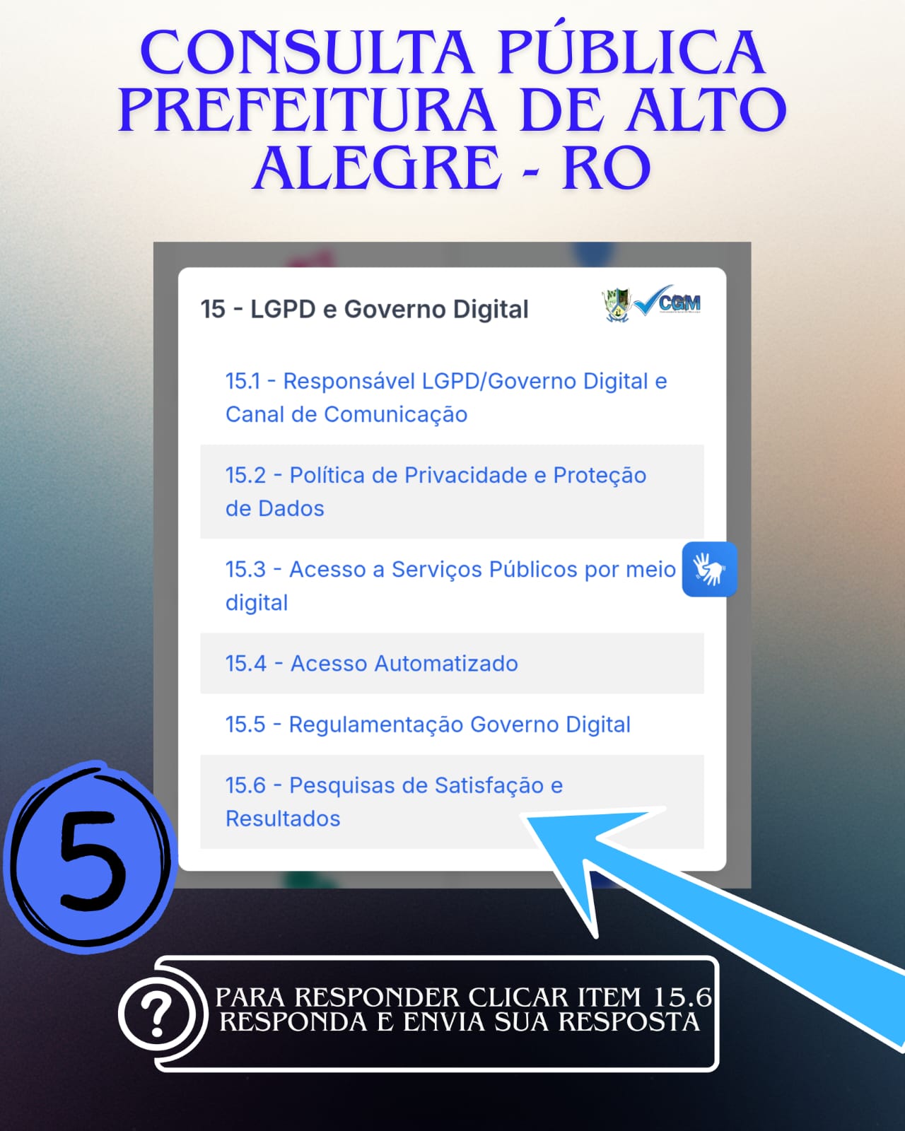 Imagem 3 - Prefeitura de Alto Alegre dos Parecis lança consulta pública em tempo real para avaliar serviços públicos.