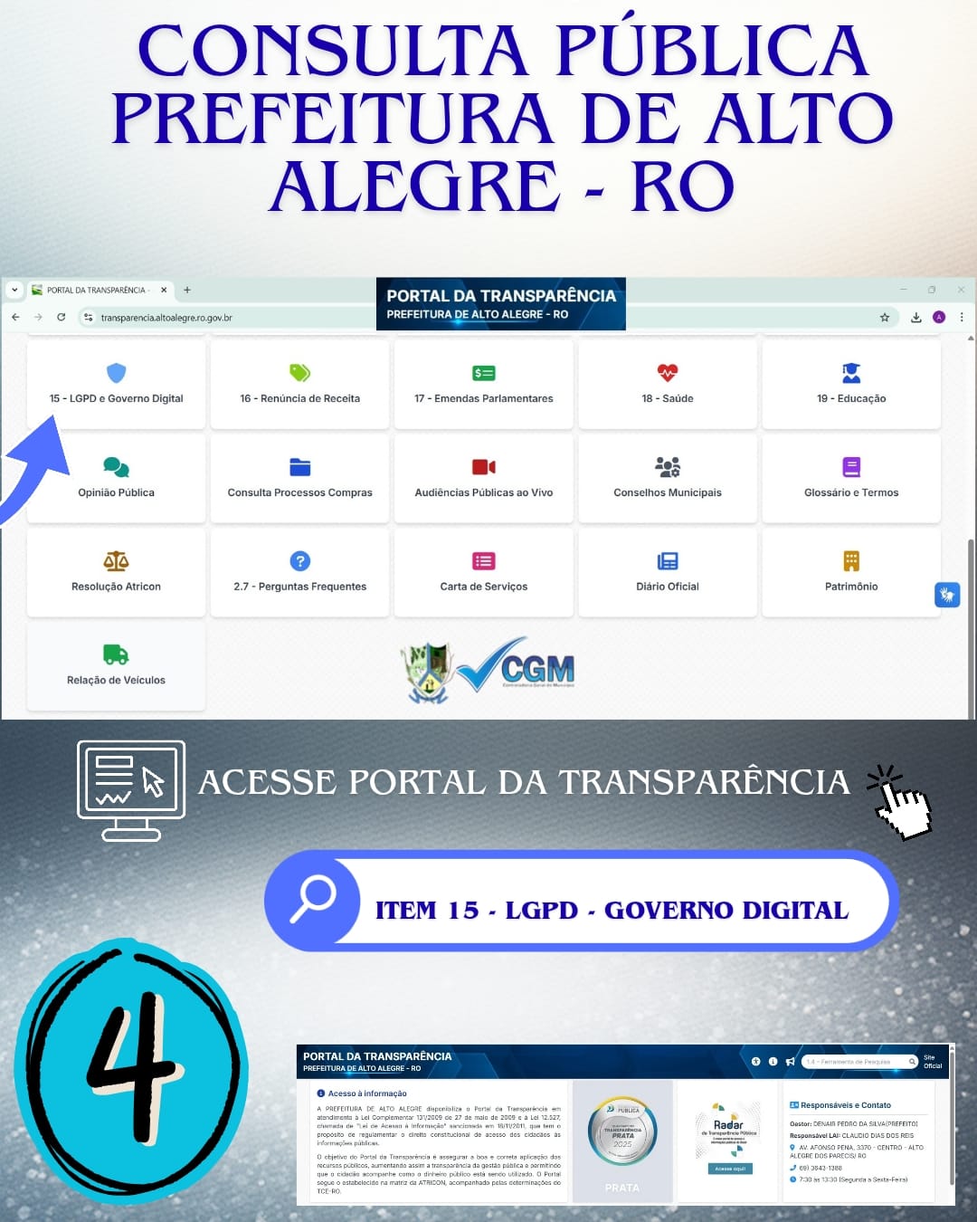 Imagem 4 - Prefeitura de Alto Alegre dos Parecis lança consulta pública em tempo real para avaliar serviços públicos.