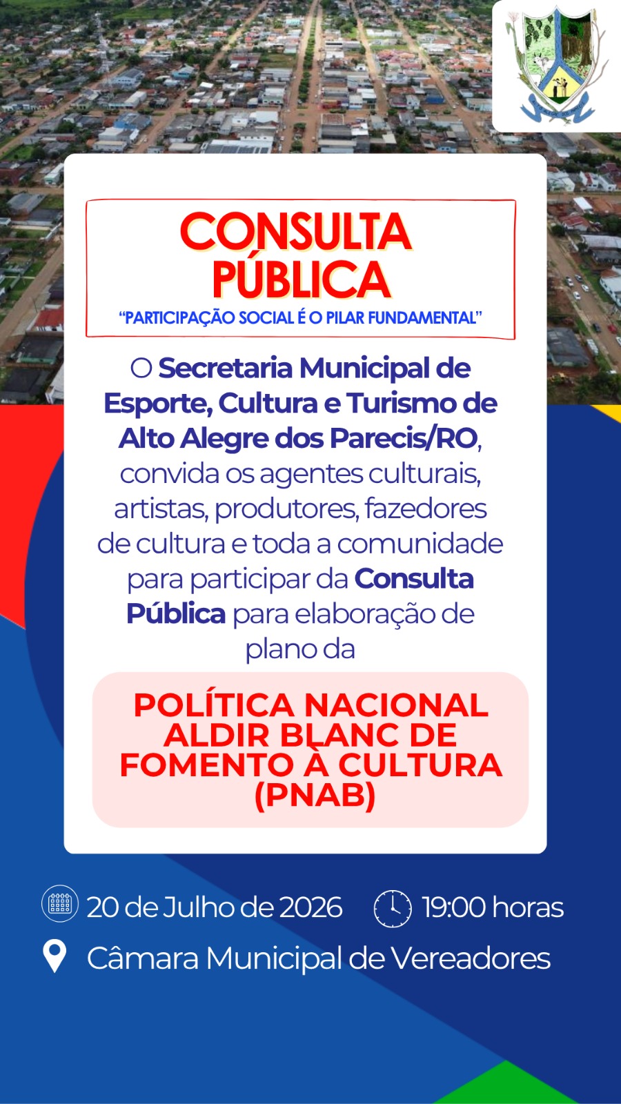 Imagem 2 - SECRETARIA MUNICIPAL DE ESPORTE CULTURA E TURISMO AVISO DE CONSULTA PÚBLICA Nº 001/2026