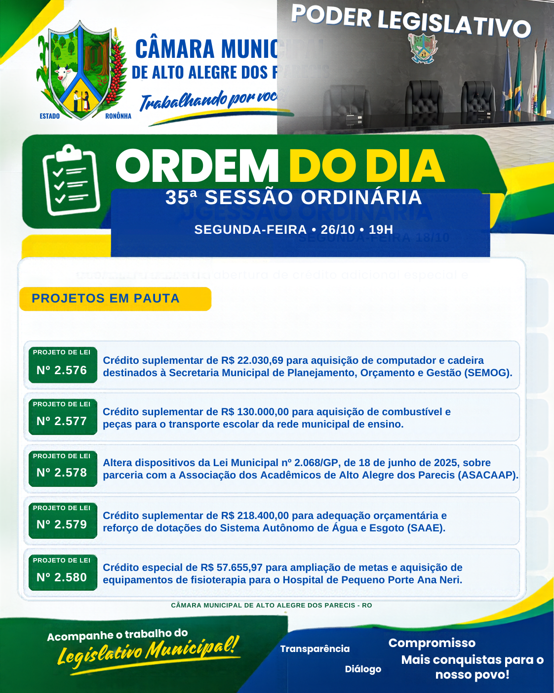 ORDEM DO DIA 23/10/2023