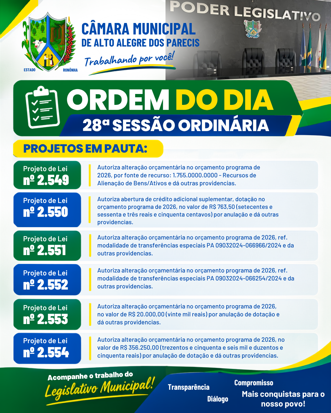 ORDEM DO DIA 09/09/2026