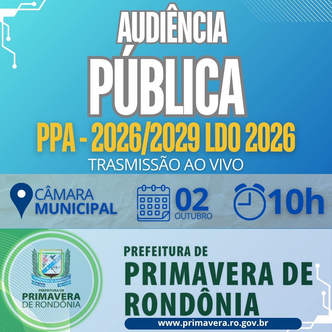 Audiência Publica PPA 2026-2029 e LDO 2026