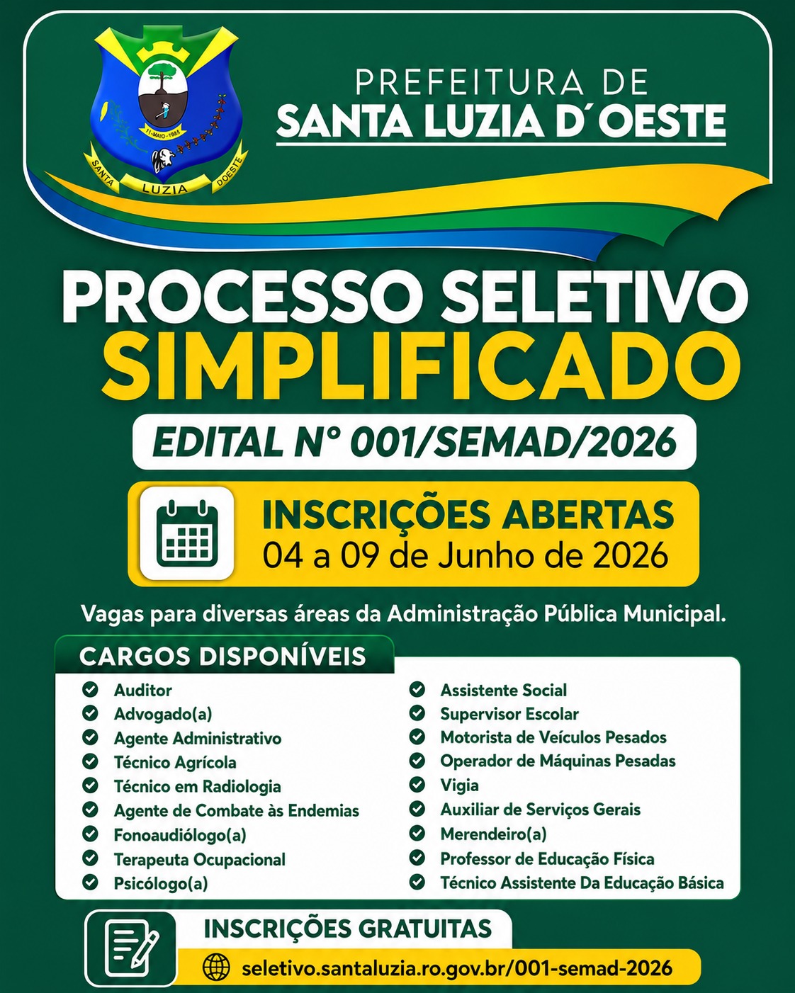 TESTE SELETIVO 2026!