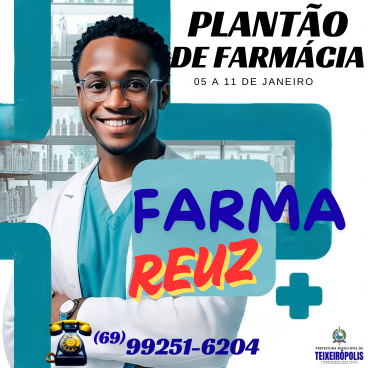 FARMÁCIA DE PLANTÃO DE 05 A 11 DE JANEIRO 2026