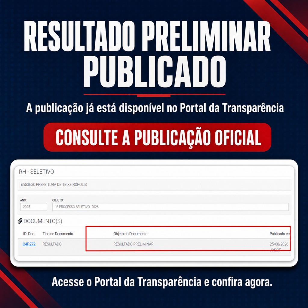 REULTADO PRELIMINAR PUBLICADO 001/2026