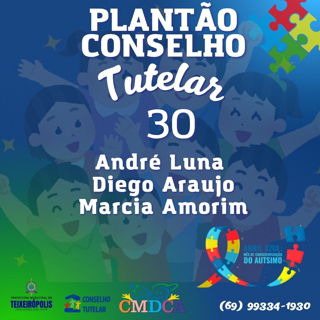 Plantão conselho tutelar 30 abril