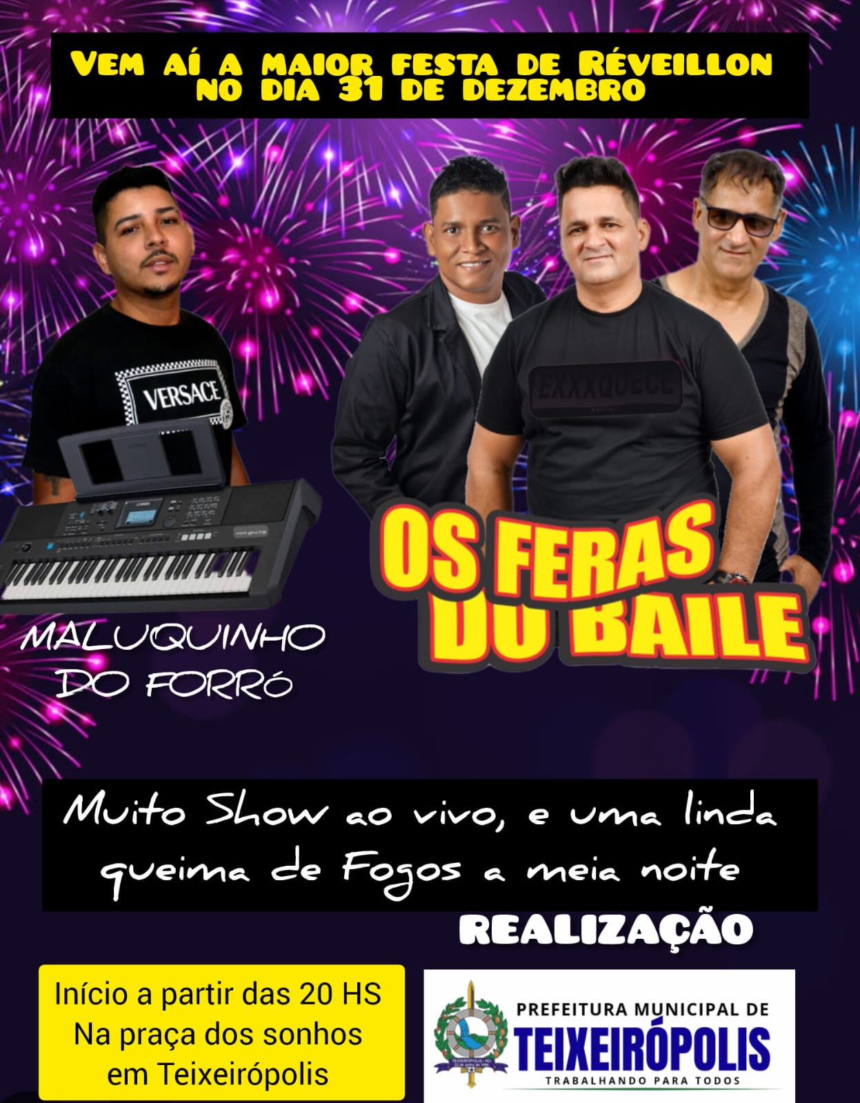 Vem aí a maior festa de Réveillon em Teixeirópolis! 🎆