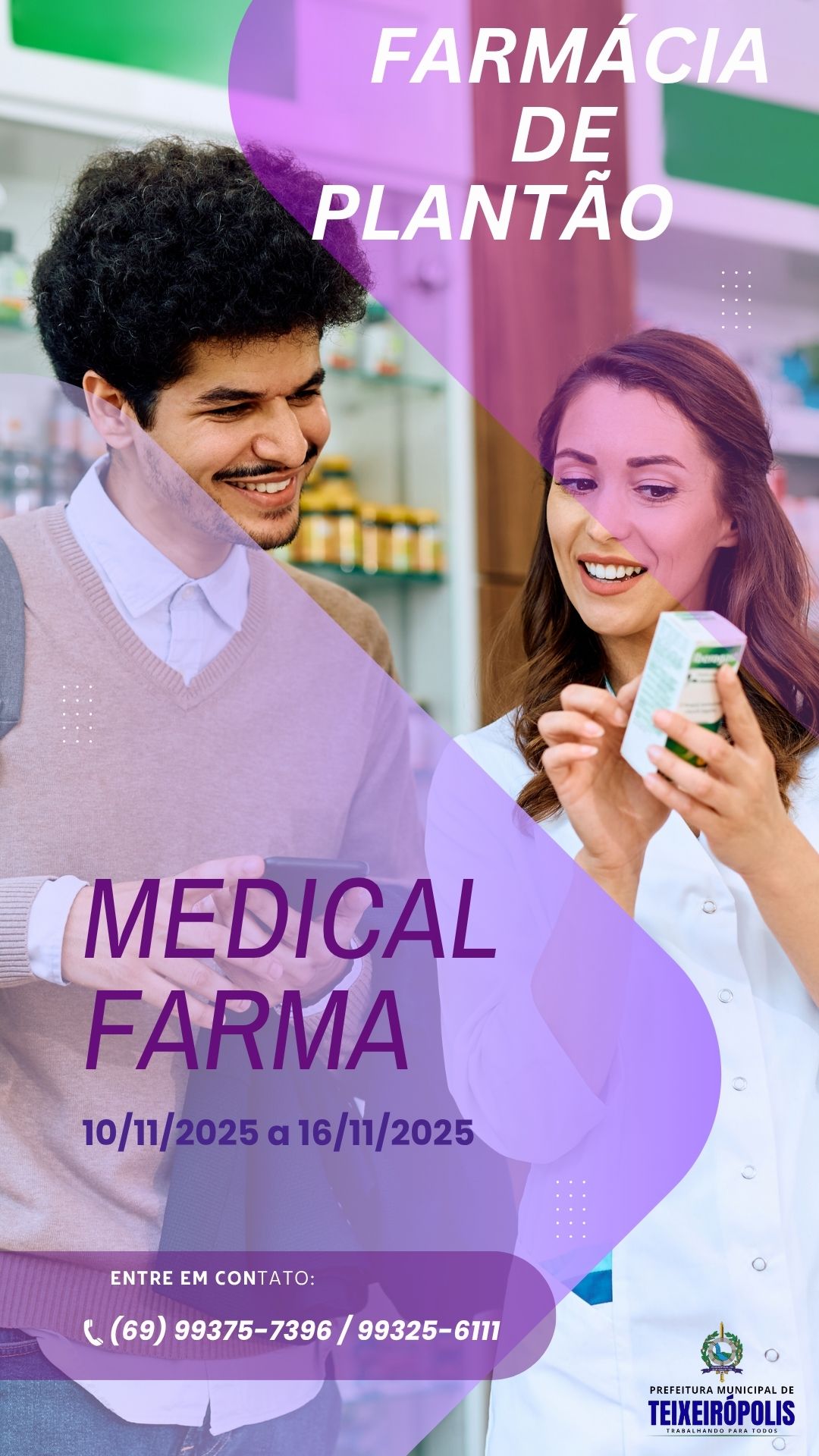 FARMÁCIA PLANTÃO 10/11/2025 A 16/11/2025