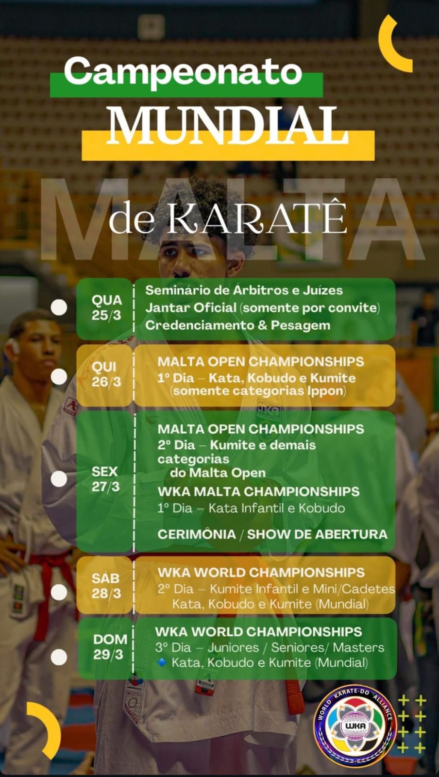 Teixeirópolis em Malta: Atletas estreiam com garra no Open Internacional de Karatê.