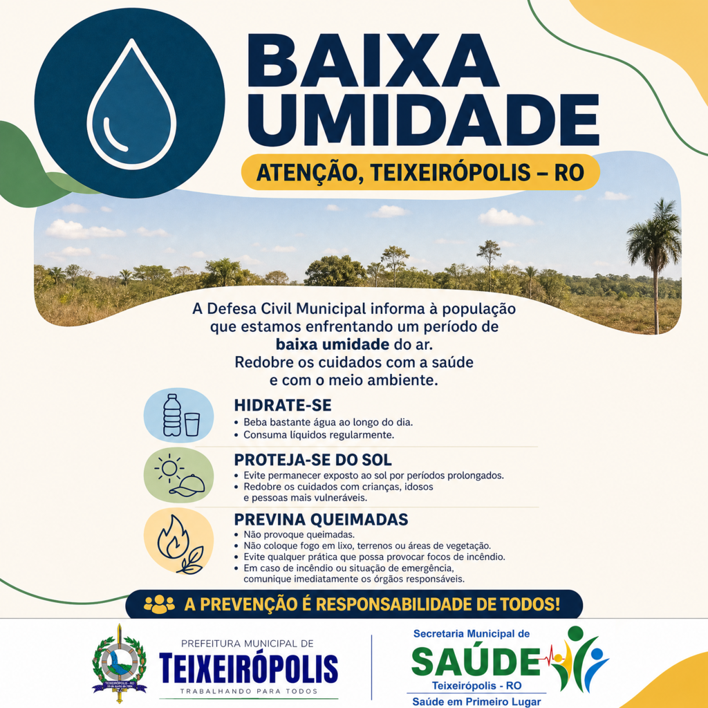Período de baixa umidade do ar!