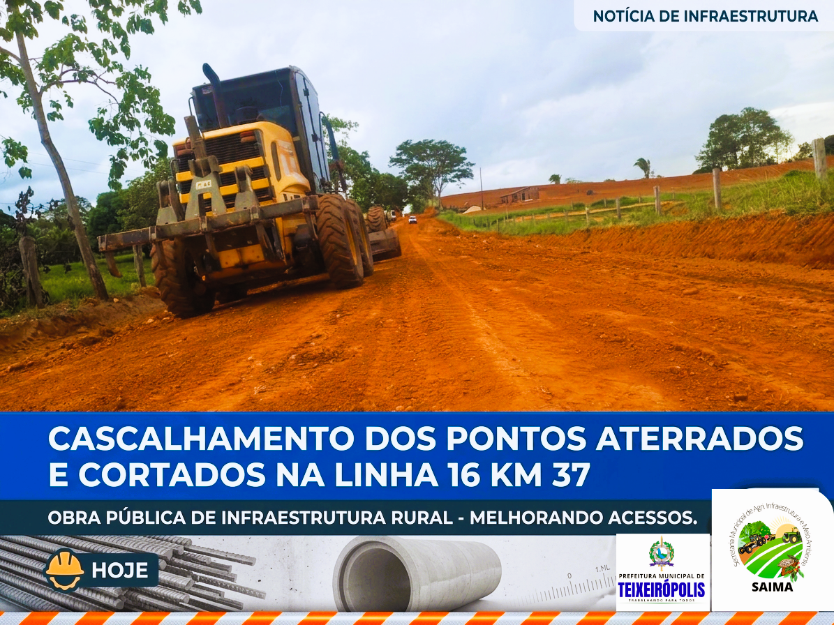 CASCALHAMENTO DOS PONTOS ATERRADOS E CORTADOS NA LINHA 16 – KM 37