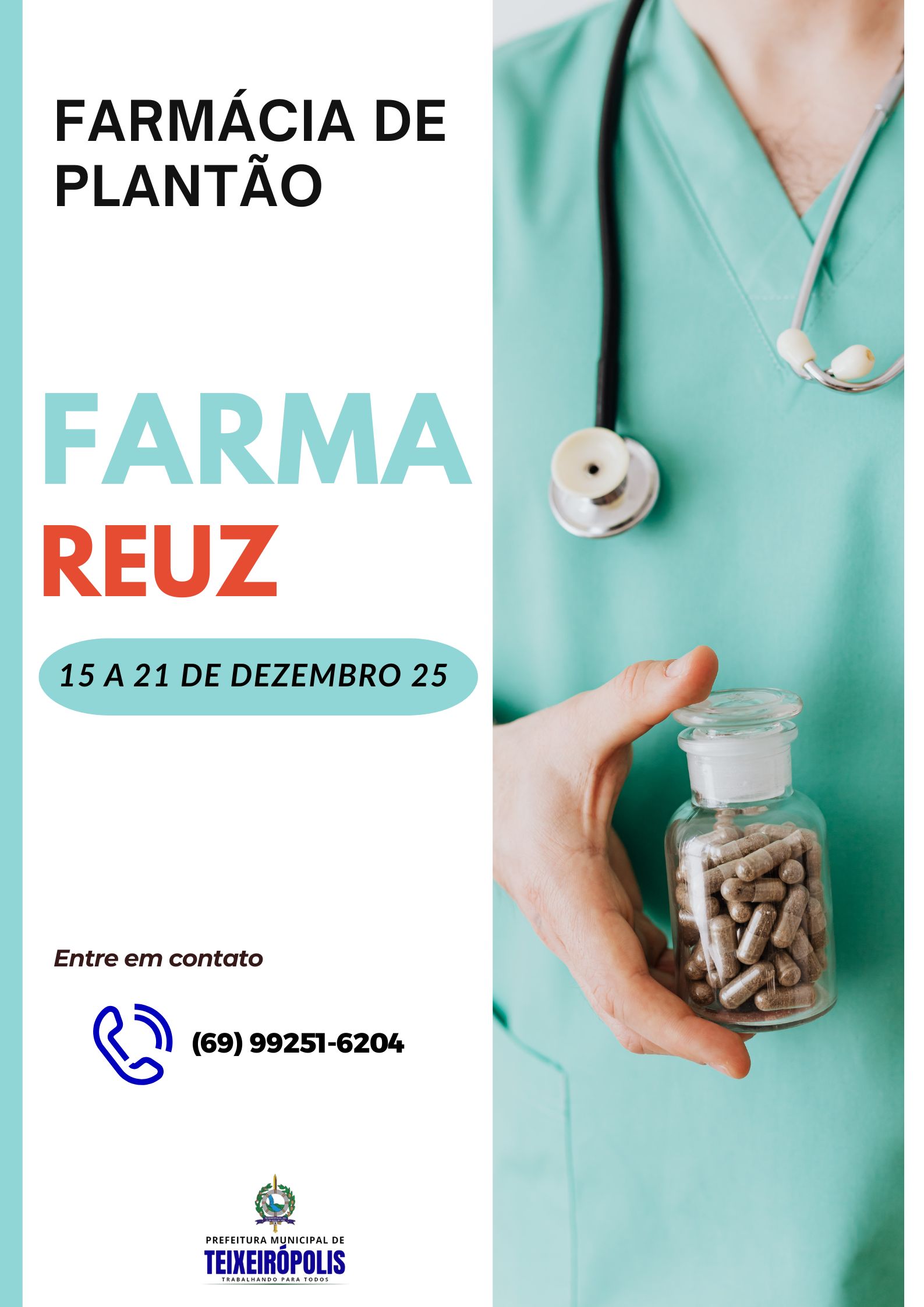 Farmacia de Plantão (15 a 21 de Dezembro)