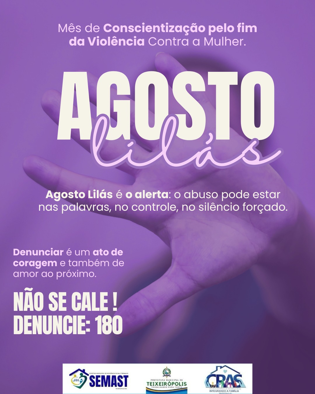 🟣 AGOSTO LILÁS: JUNTOS PELO FIM DA VIOLÊNCIA CONTRA A MULHER