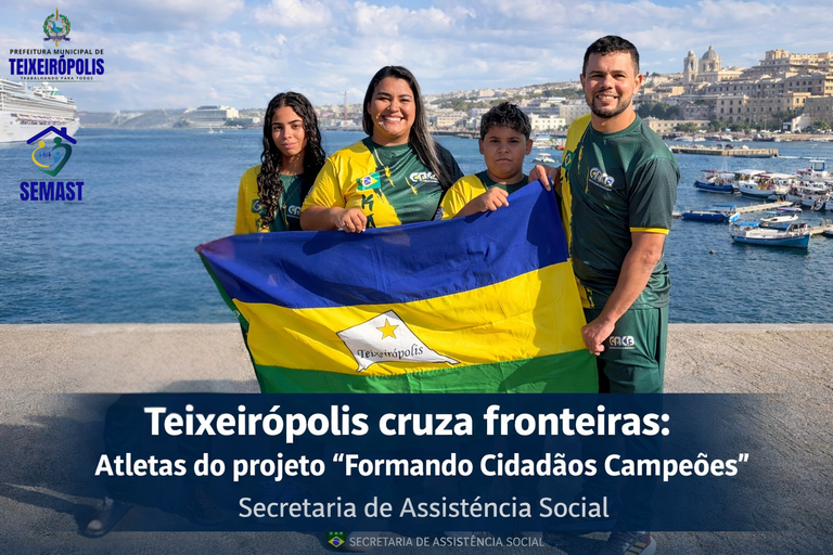 Teixeirópolis cruza fronteiras: Atletas do projeto “Formando Cidadãos Campeões” representam o Brasil no Mundial de Karatê em Malta.