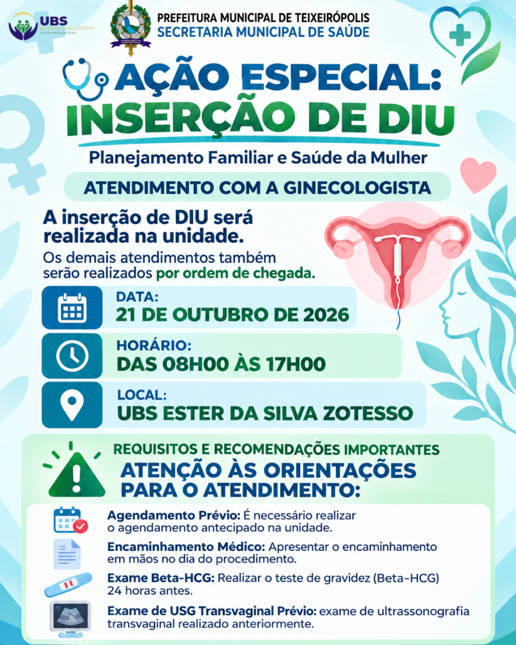 AÇÃO ESPECIAL: INSERÇÃO DE DIU -  OUT 2026